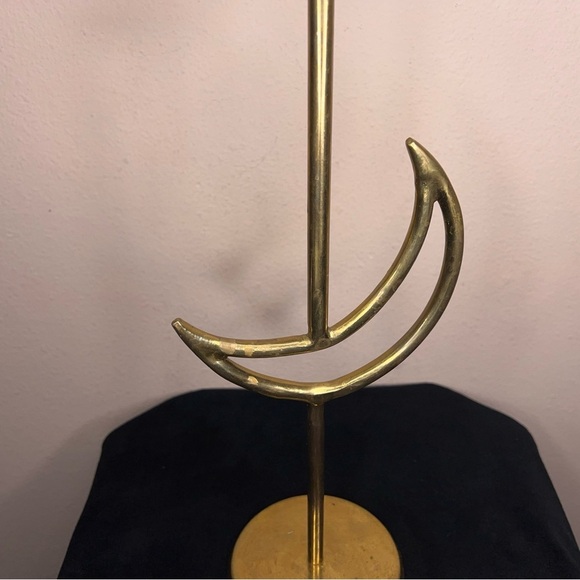 Vintage 90s Celestial Brass Moon Candlestick Goth Retro 14” Height - Picture 8 of 13